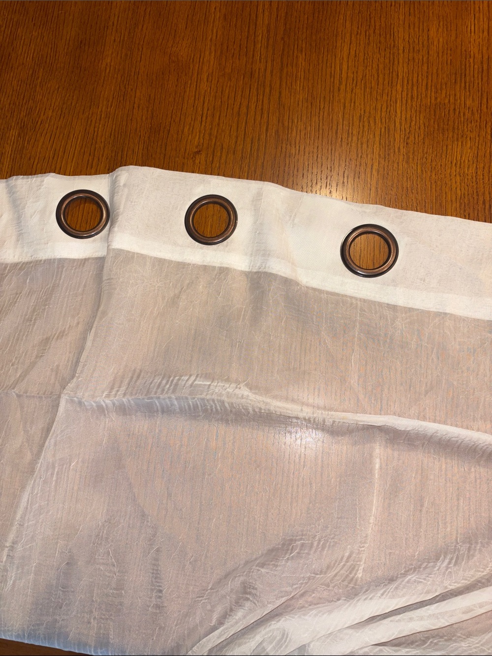 White Sheer Grommet Top Curtain Panel - Set